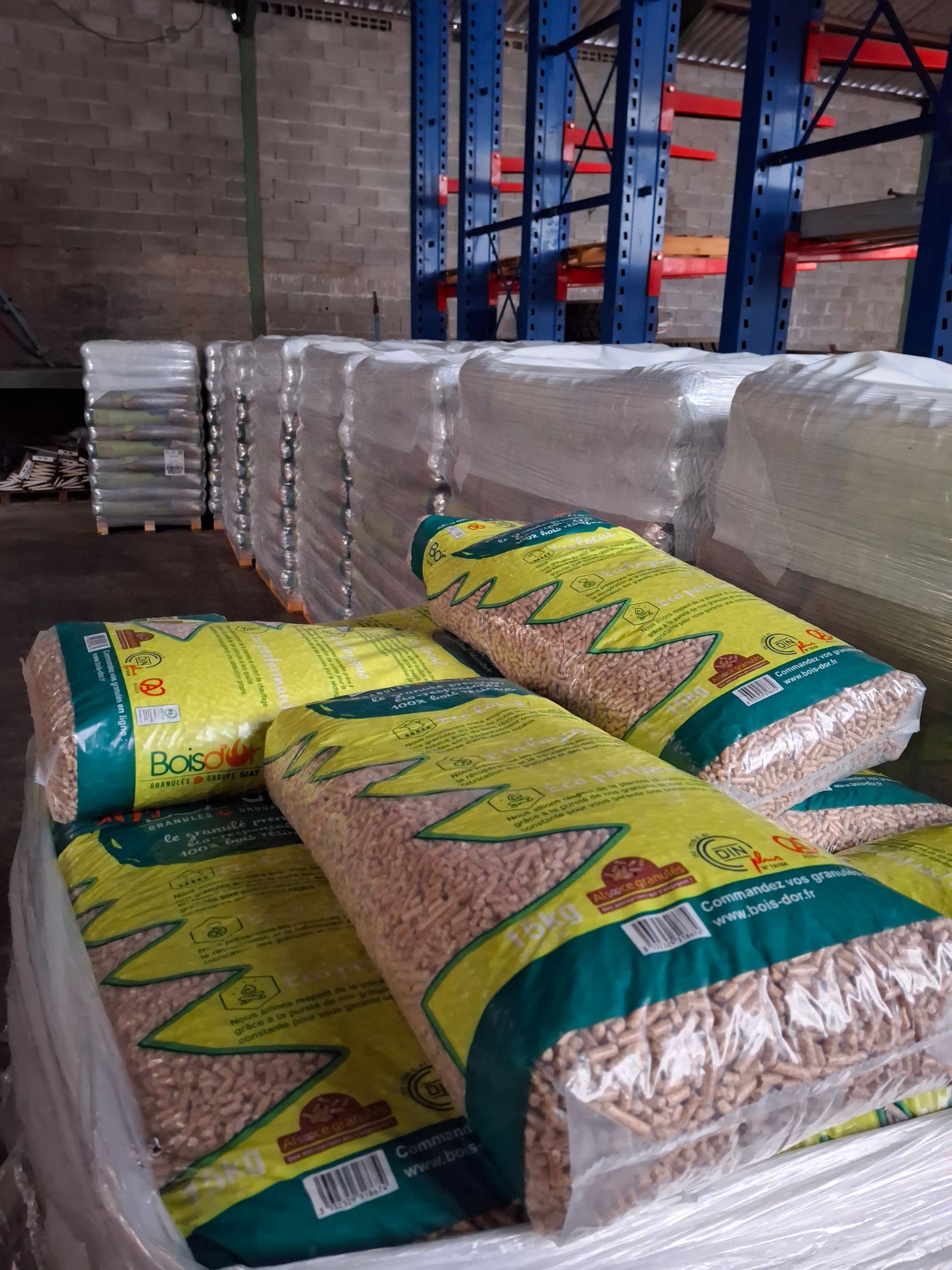 Des pellets emballés