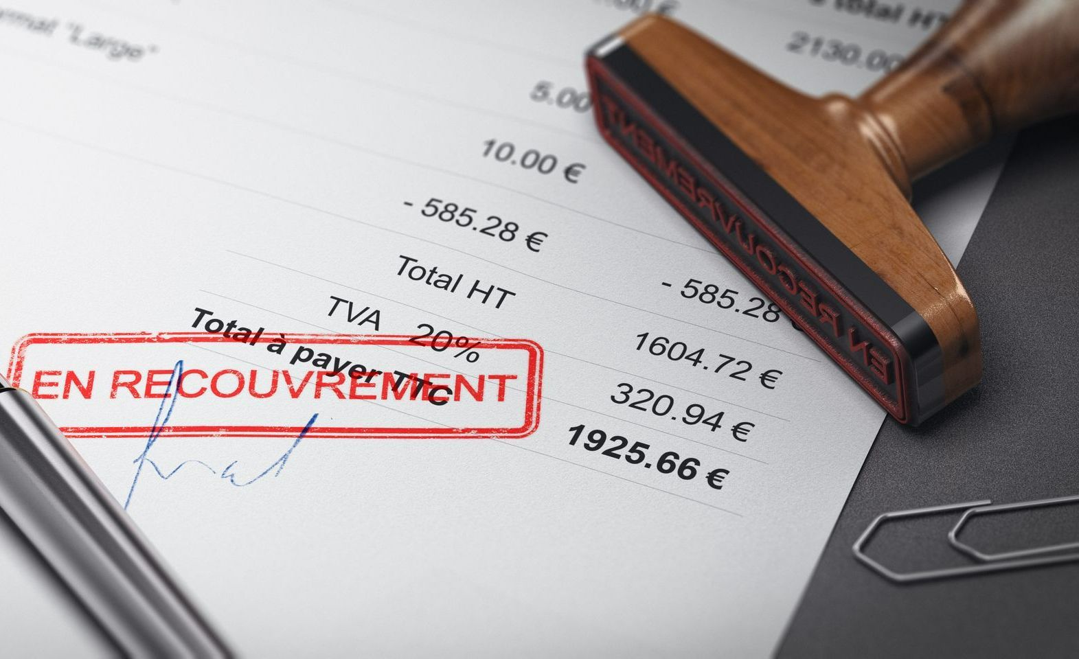 Coup de tampon recouvrement sur document chiffré