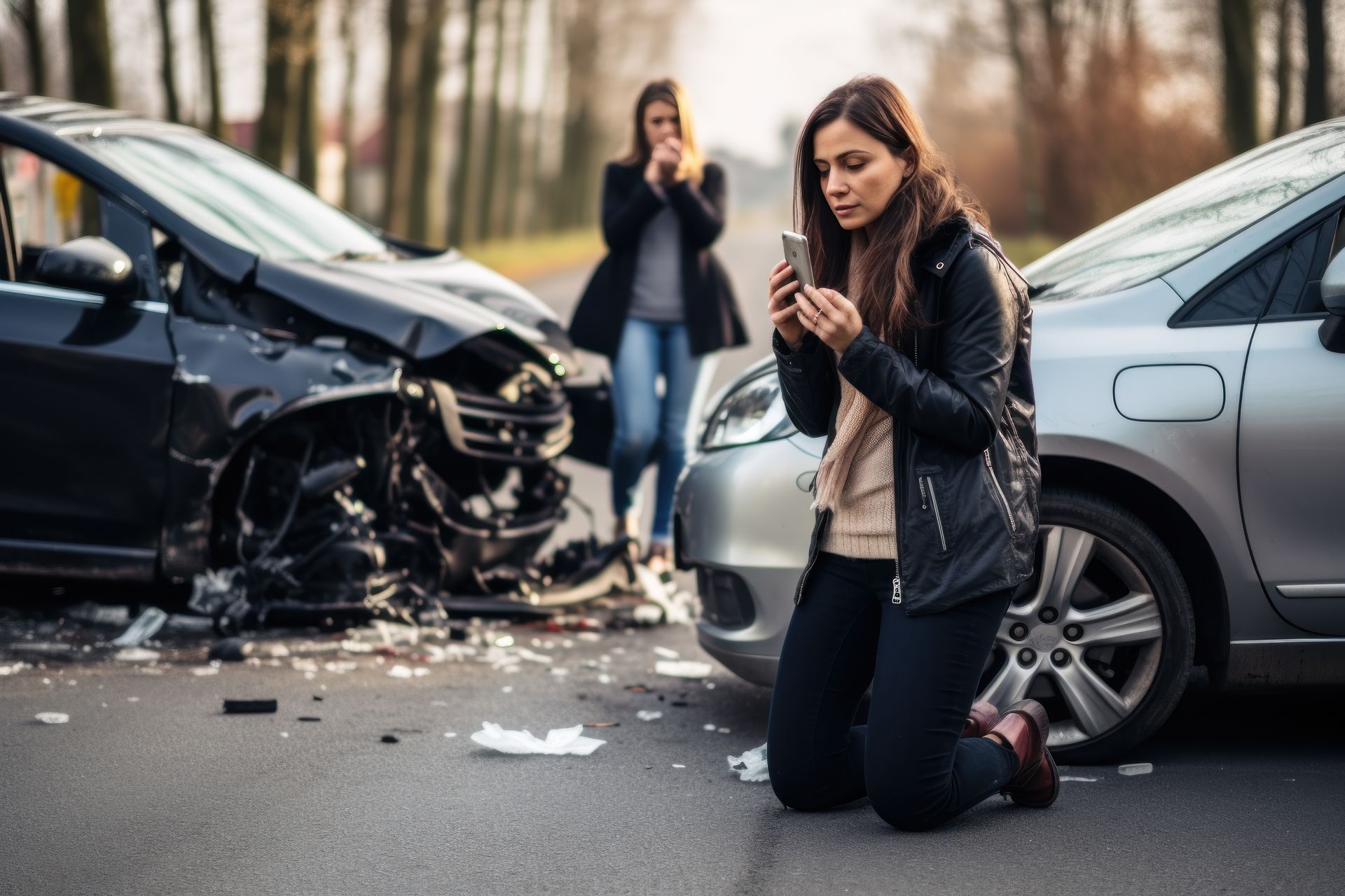 Accident de voitures entre deux femmes