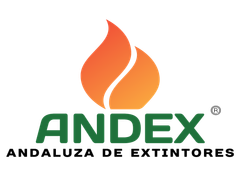 El logotipo del índice andaluz de extintores con llama de fuego