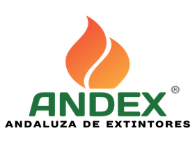 El logotipo del índice andaluz de extintores con llama de fuego