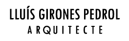 A black and white logo for luis gironas pedrol arquitecto