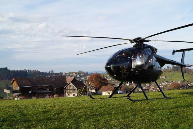 Helikopterflug auf dem Weid-Hof