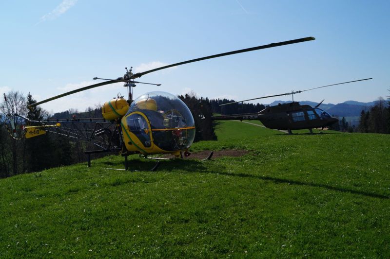 Helikopterflug auf dem Weid-Hof