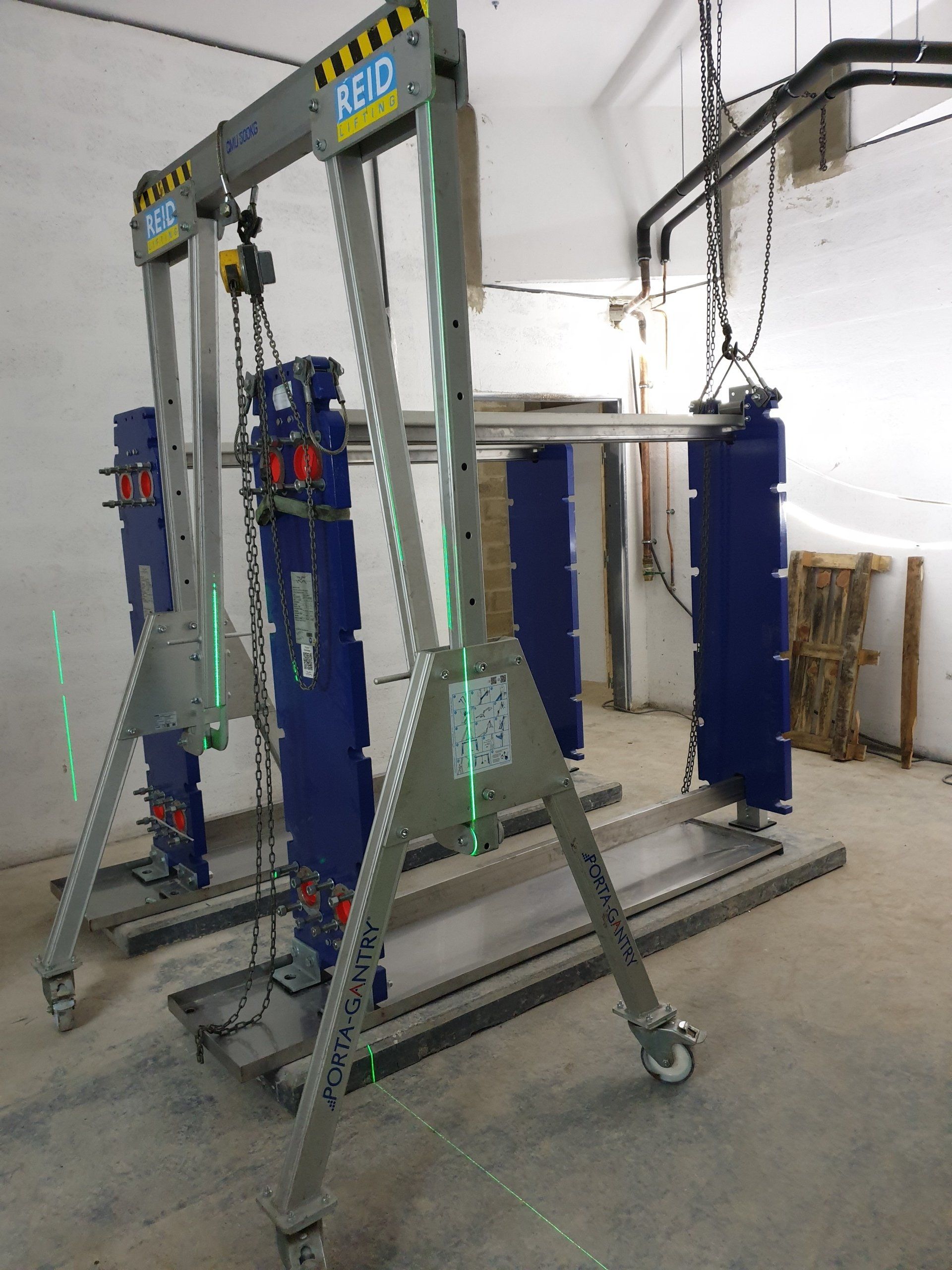 Installation de bâtis de échangeurs