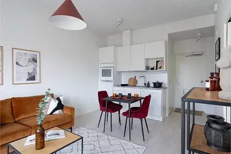 Living room and kitchen