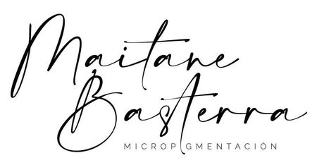 Un logotipo en blanco y negro para Maitane Basterra sobre un fondo blanco.