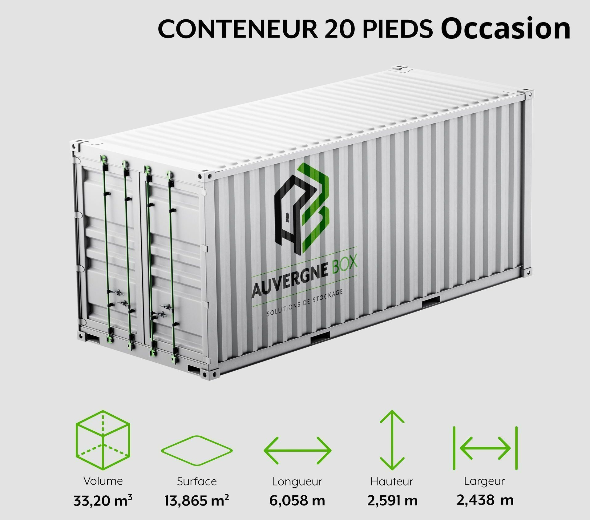 Photo d'un conteneur de 20 pieds.