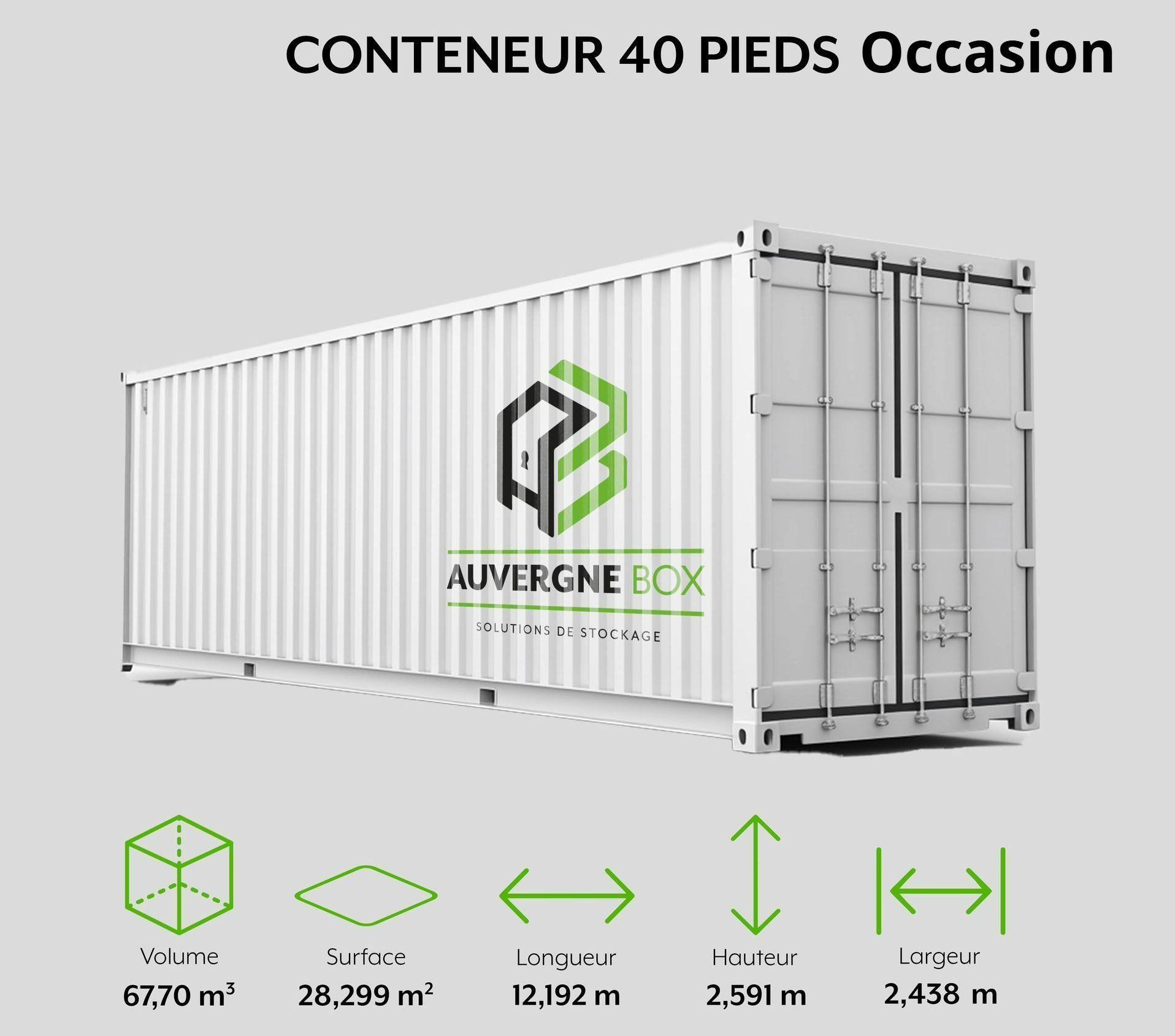 Photo d'un conteneur de 40 pieds.