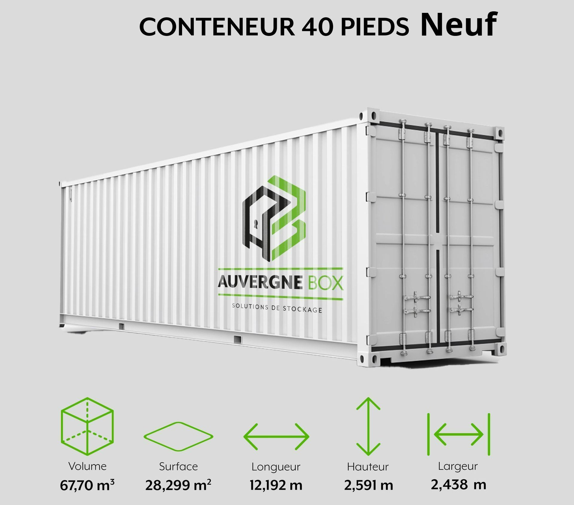 Photo d'un conteneur de 40 pieds.