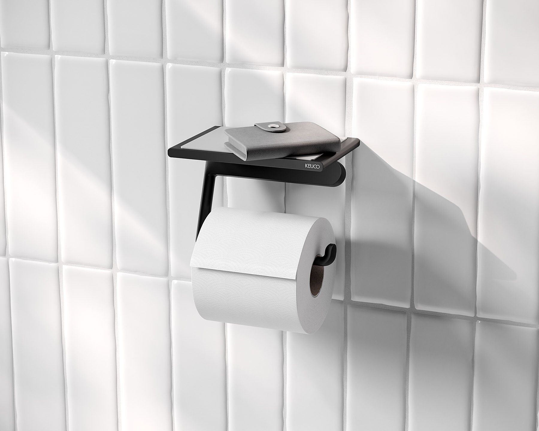 KEUCO IXMO 100 ELEMENTS schwarzer Toilettenrollenhalter