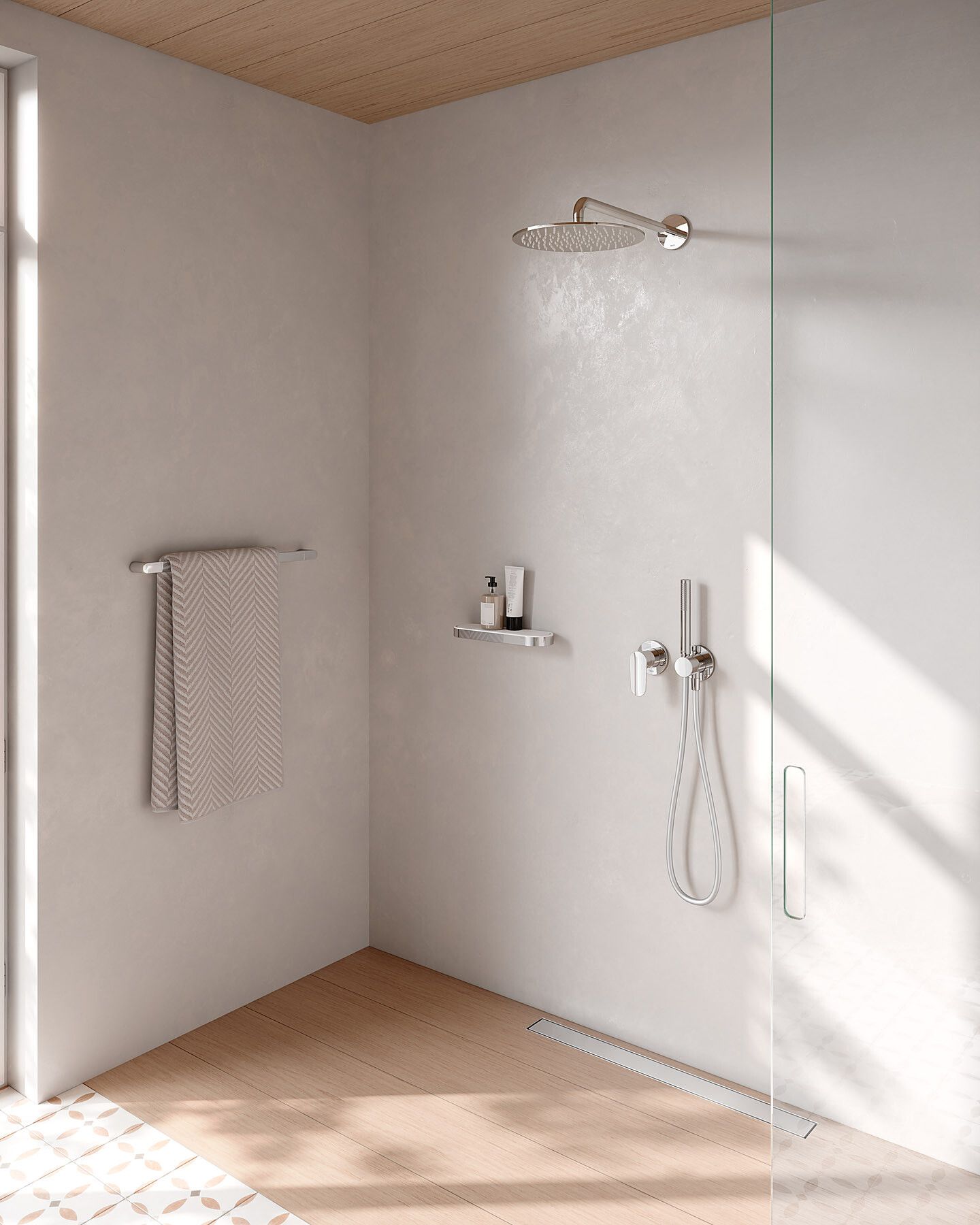 KEUCO IXMO 100 ELEMENTS silberne Duscharmatur