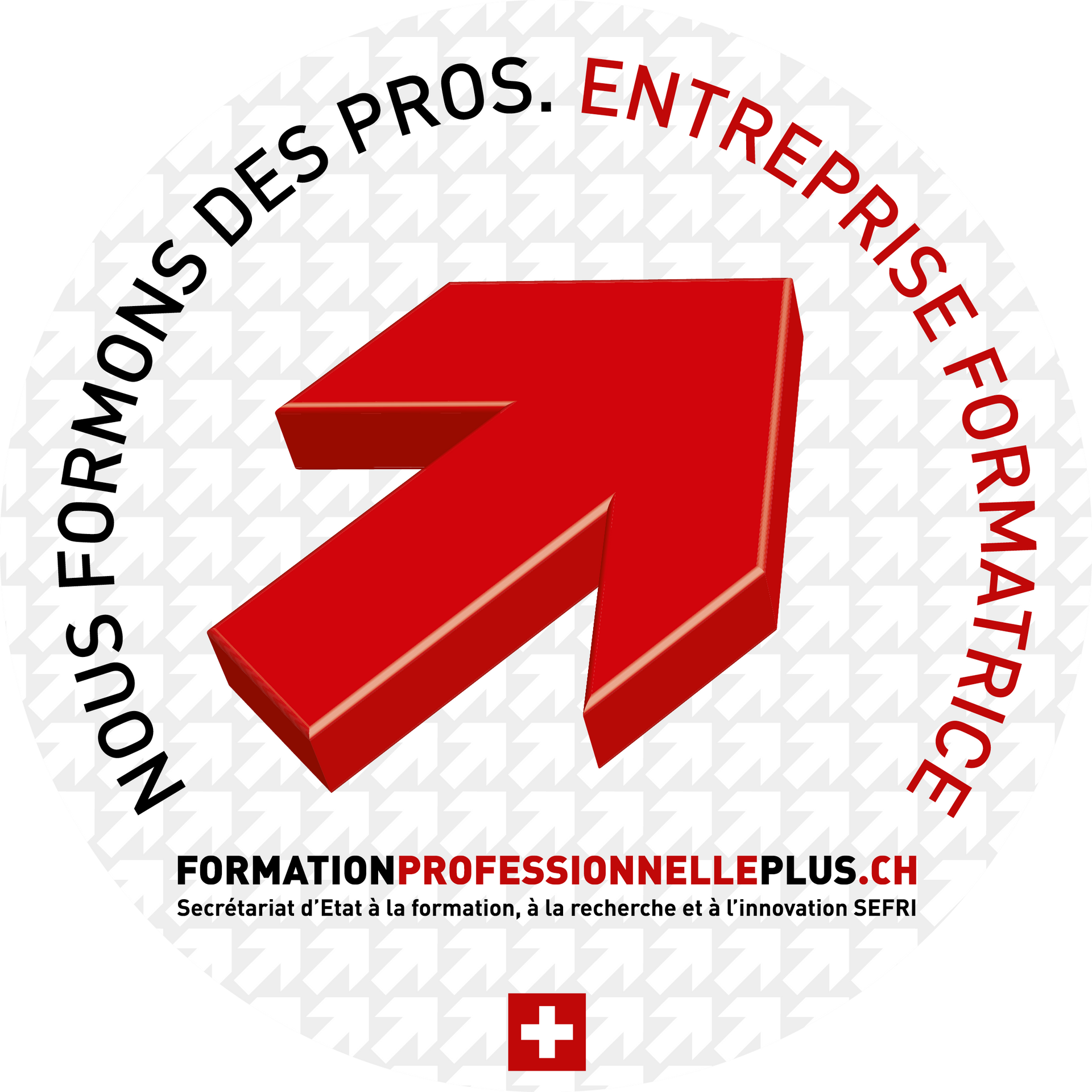 Logo with red arrow,