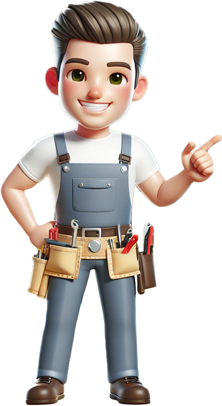 Mascotte de l'entreprise pointant du doigt 