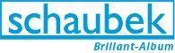 Ein blau-weißes Logo für Schaubek Brillant Album