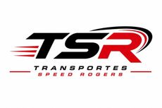 Logotipo de TSR Transportes Speed Rogers en negro, rojo y blanco