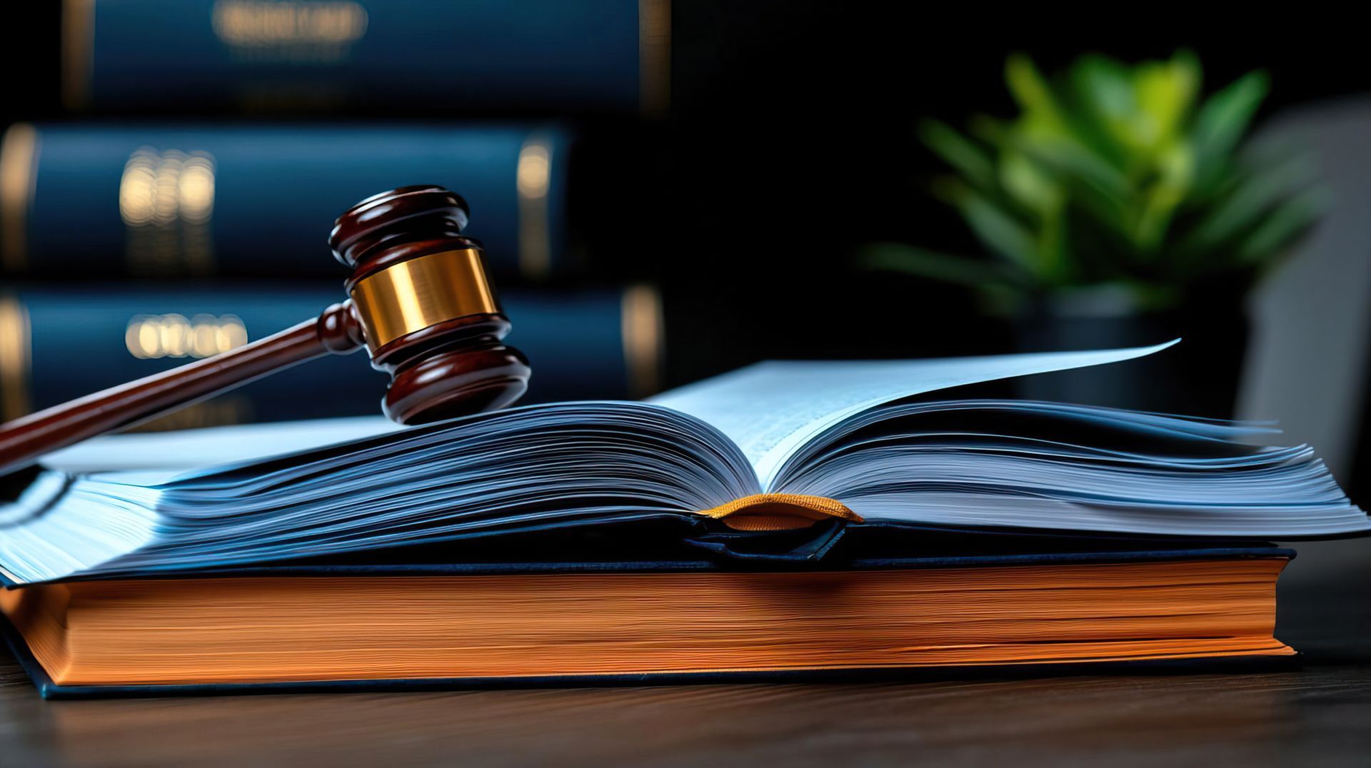 Marteau sur un livre ouvert
