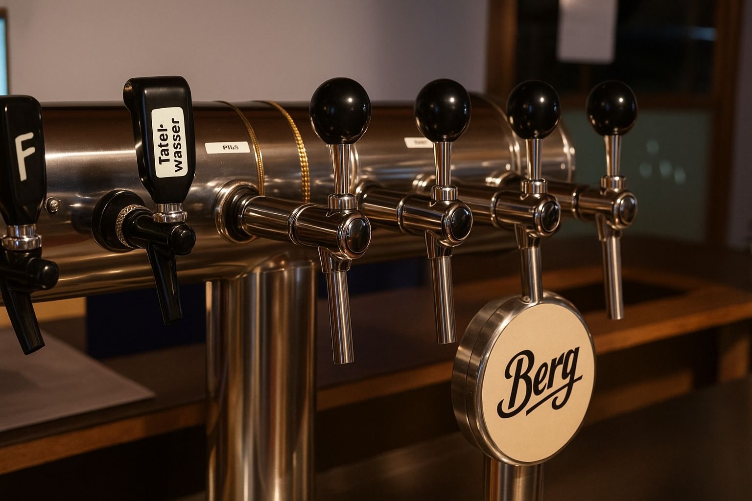 Ein Zapfhahn von Bergbier