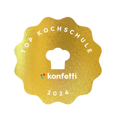 Gold badge with text