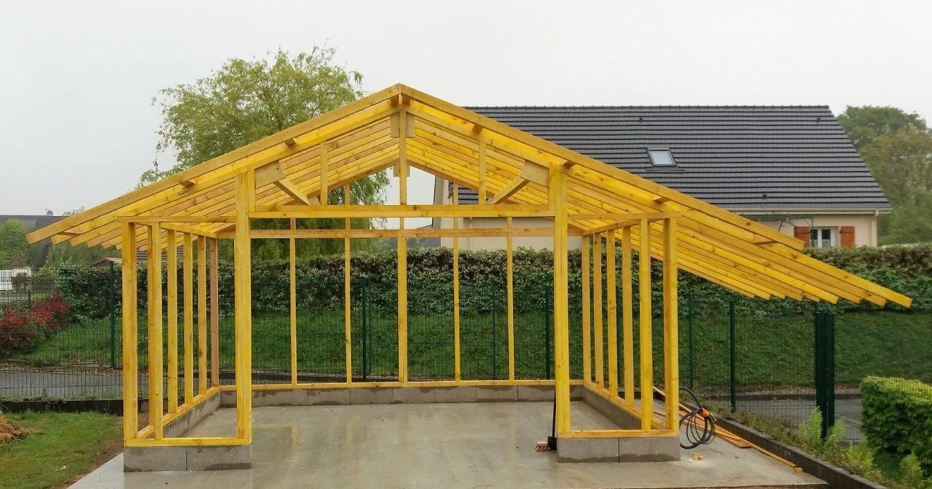 Construction d'un garage en ossature bois
