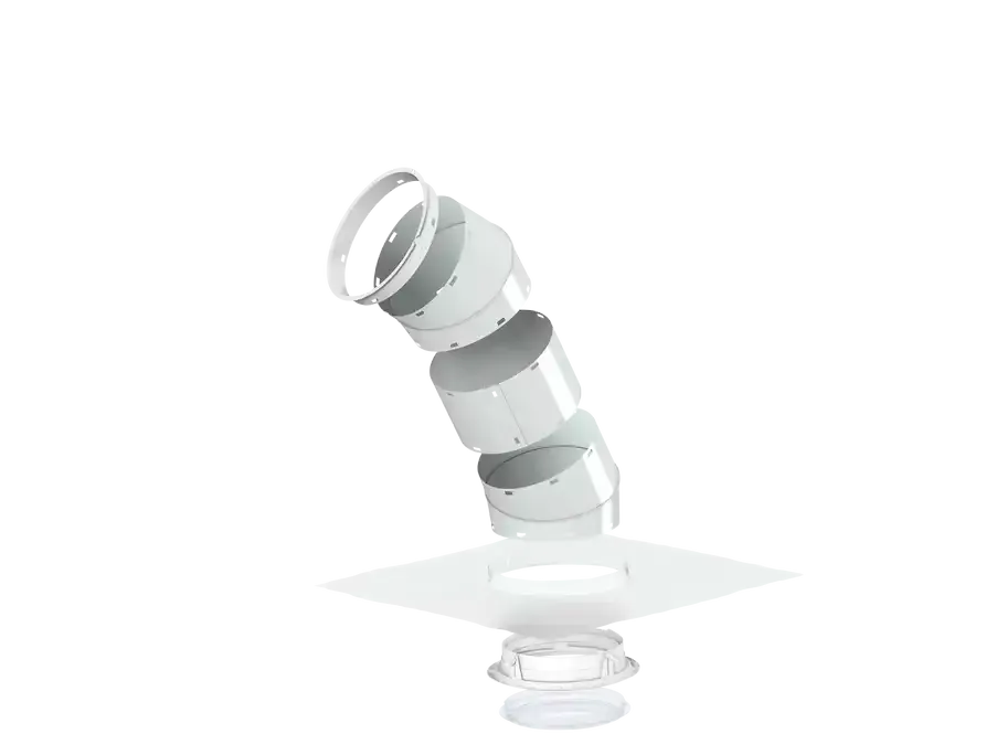 Schéma d'un système de puits de lumière tubulaire.