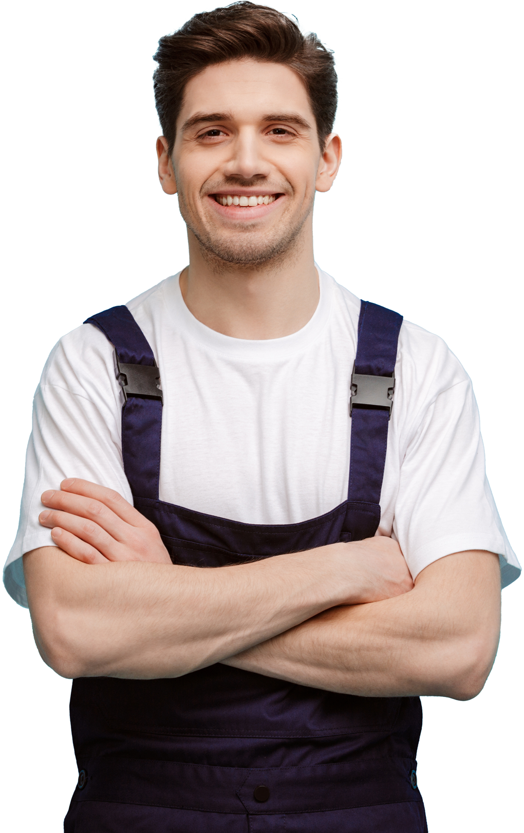 Un jeune homme en salopette