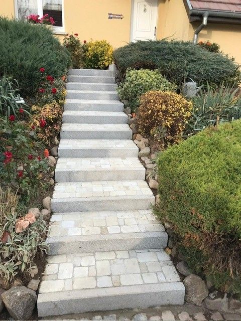 Escalier en pavage et granit