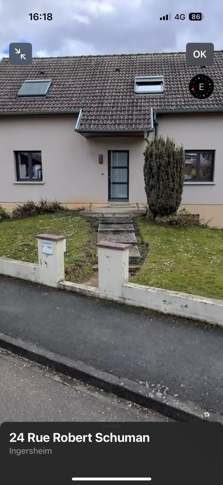 Escalier granit et pavage avec jardinière granit avant travaux