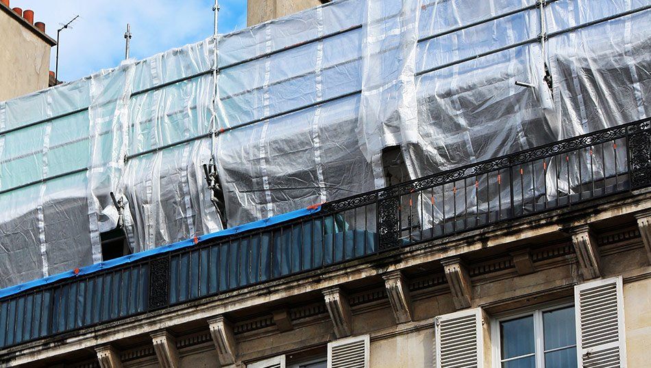 Ravalement de façade sur un immeuble