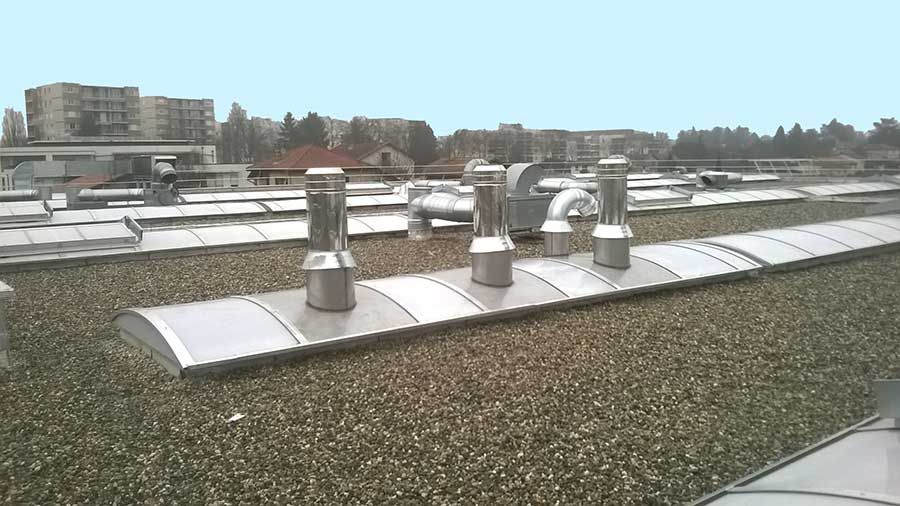 Toiture industrielle avec SHED