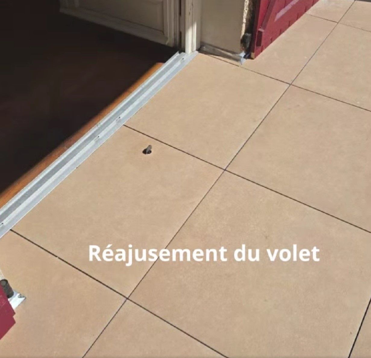 ajustement du volet sur dalle