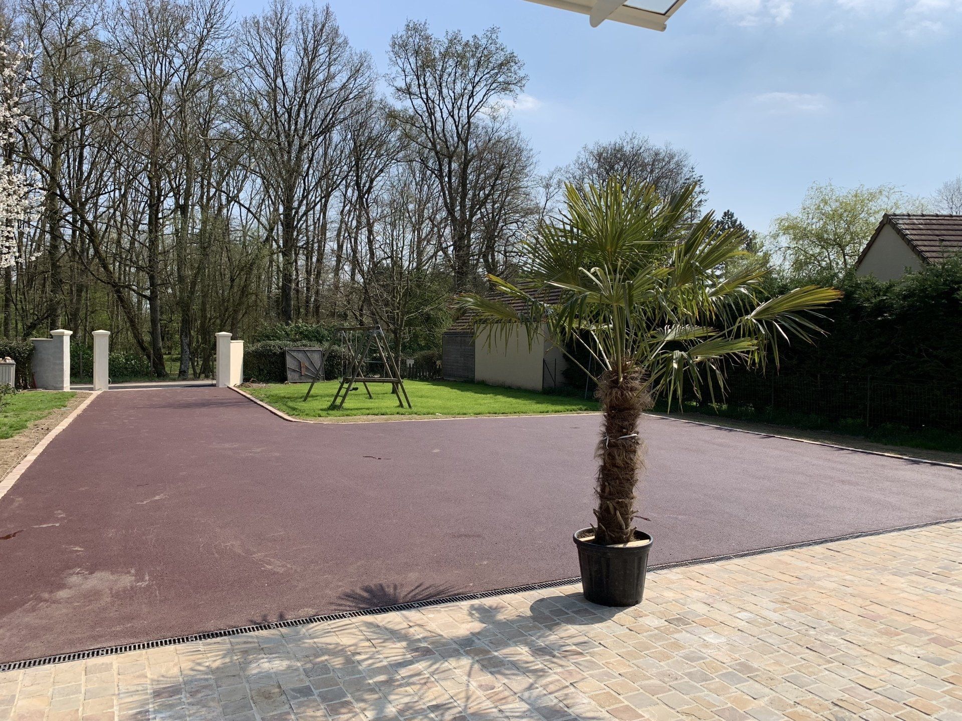 Pose de pavés et d'enrobé