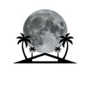 Villa Moon logo: full moon between two palm trees