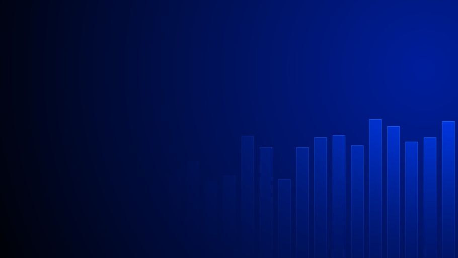 Fond bleu foncé avec graphique en second plan.