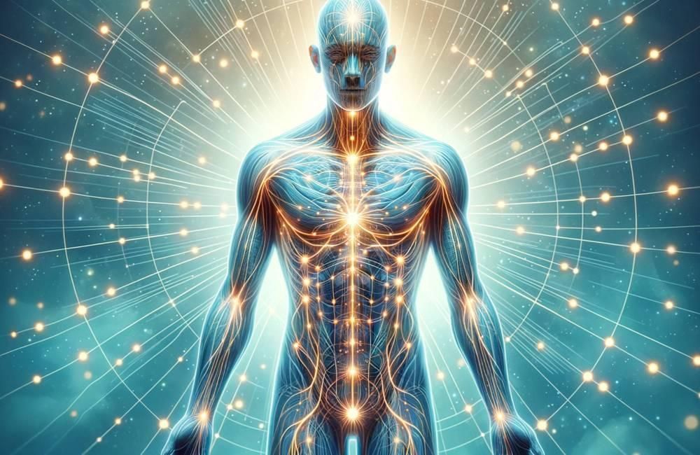 Une personne reçoit un massage relaxant du front prodigué par un thérapeute, dans un espace lumineux agrémenté de plantes d'intérieur.