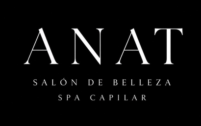 Un logotipo en blanco y negro para un salón de belleza y spa capilar.