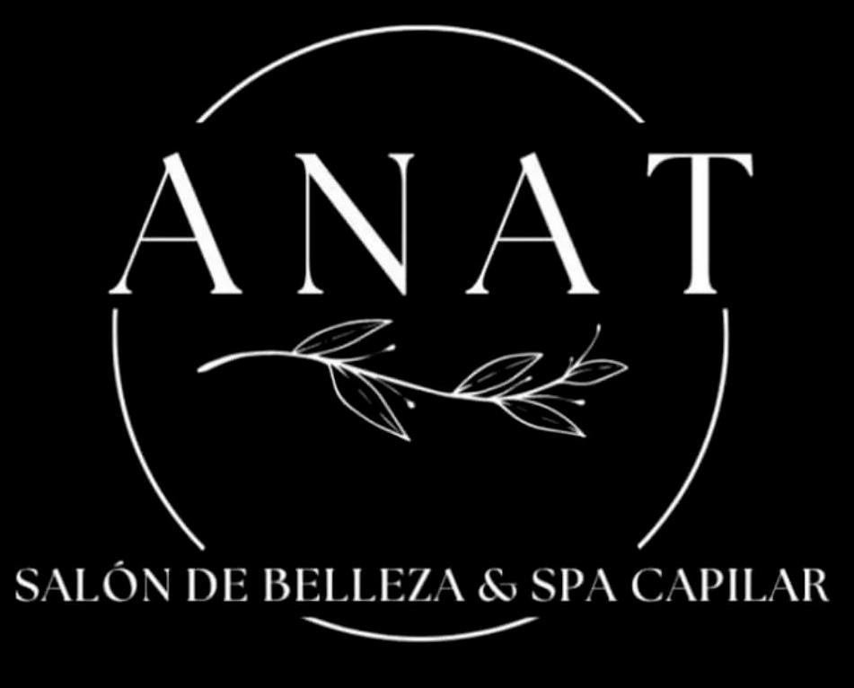 Un logotipo en blanco y negro para un salón de belleza y spa capilar.