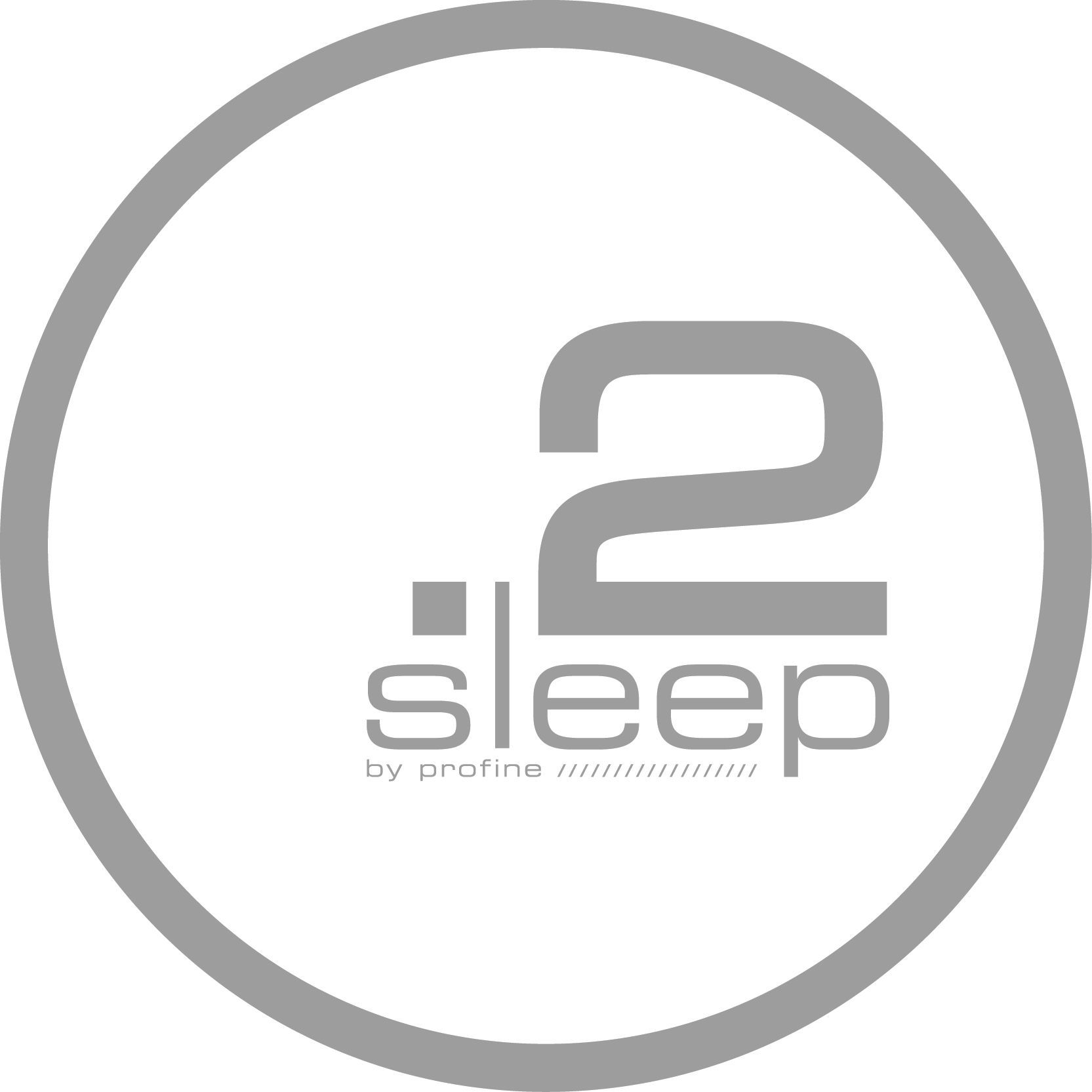 Logo für .2sleep in einem grauen Kreis. Der Text lautet 
