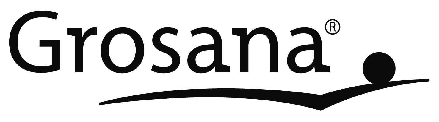 Der Schriftzug „Grosana“ mit einer geschwungenen Linie darunter und einem Kreis am Ende, der ein Markenlogo darstellt.