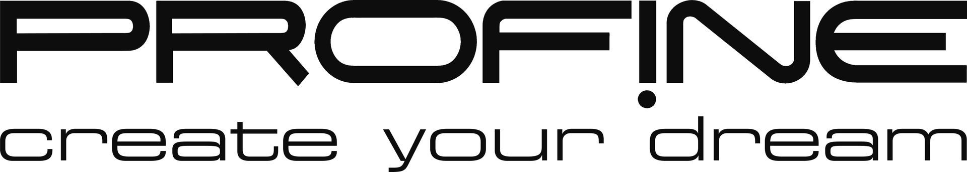 PROFINE-Logo mit dem Text „Gestalte deinen Traum“.
