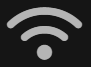 Un icono de wifi blanco sobre un fondo negro.