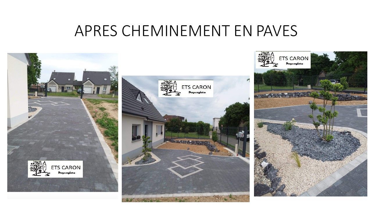 Collage d'une réalisation d'allée grise avec un motif.