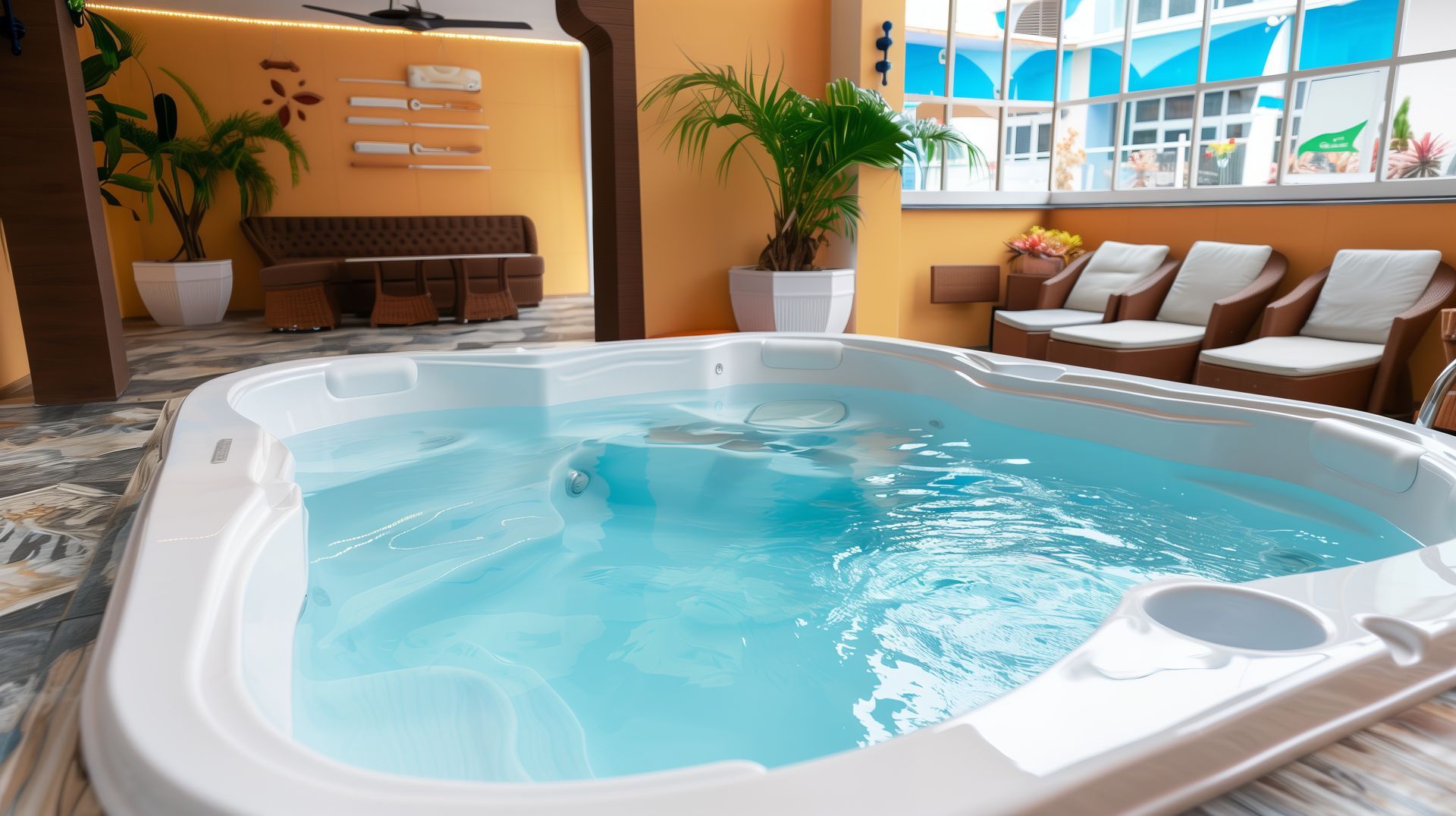 Piscine intérieure coque.