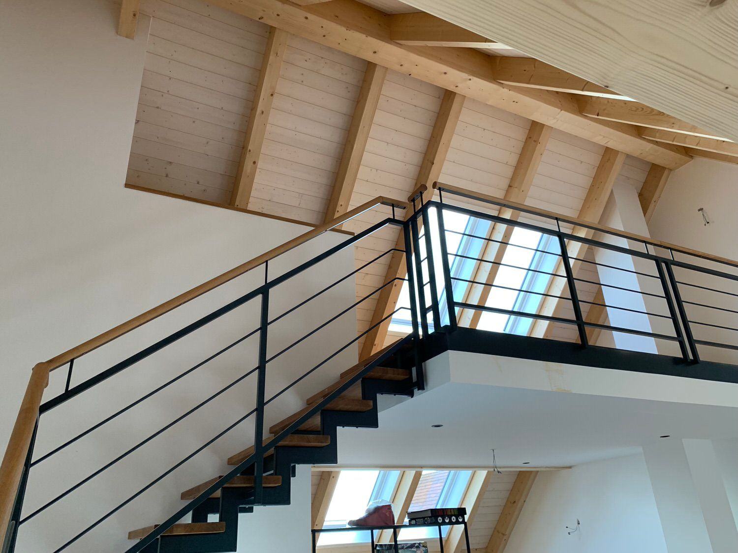 Treppe ins Dachgeschoss, Kleber Hausbau