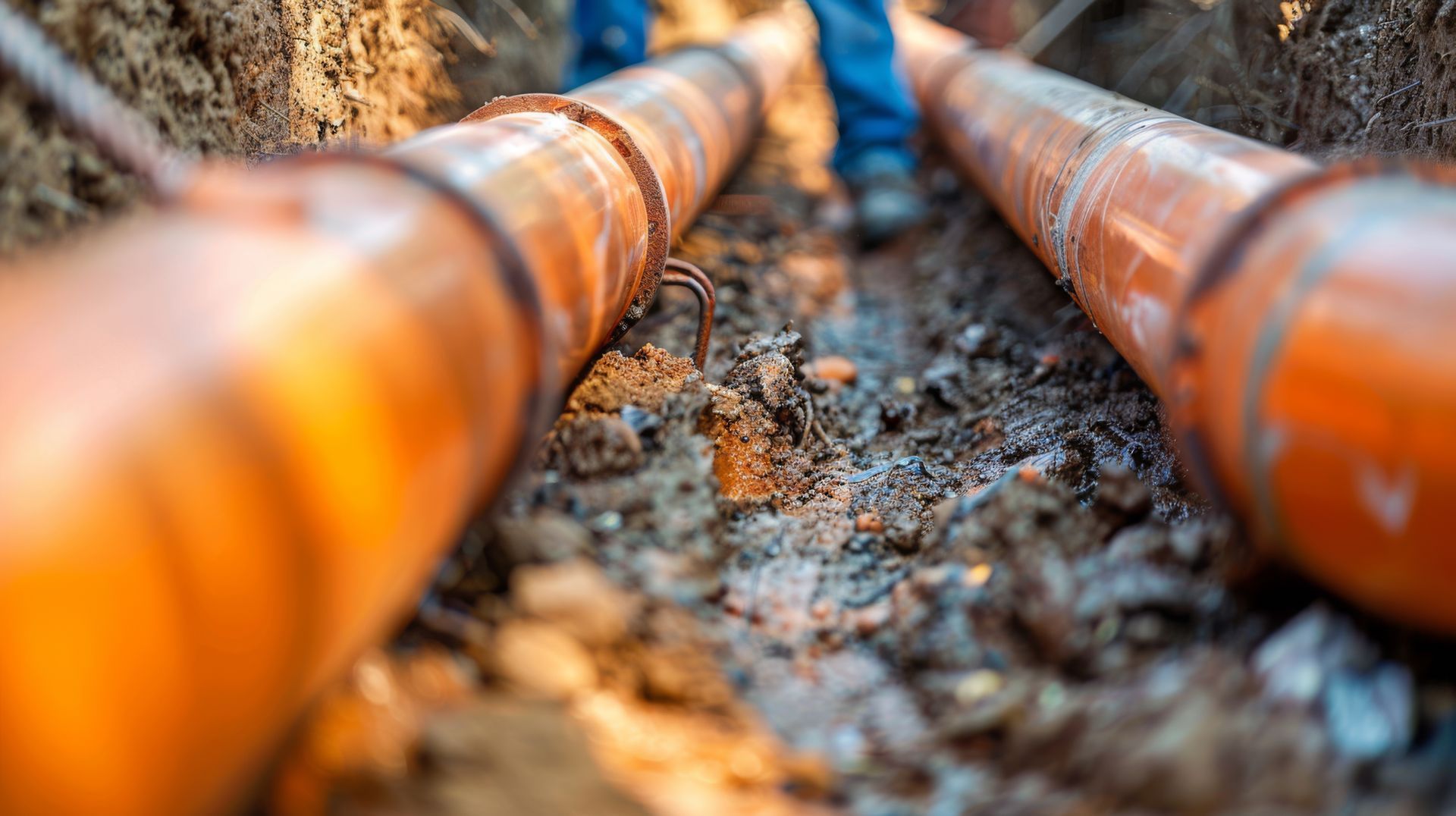 Deux tuyaux d'assainissement