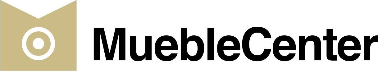 Se muestra un logotipo de mueblecenter sobre un fondo blanco.