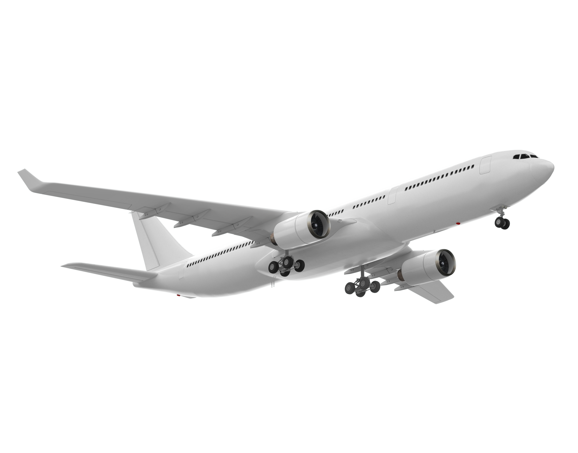 Avion commercial blanc en vol.