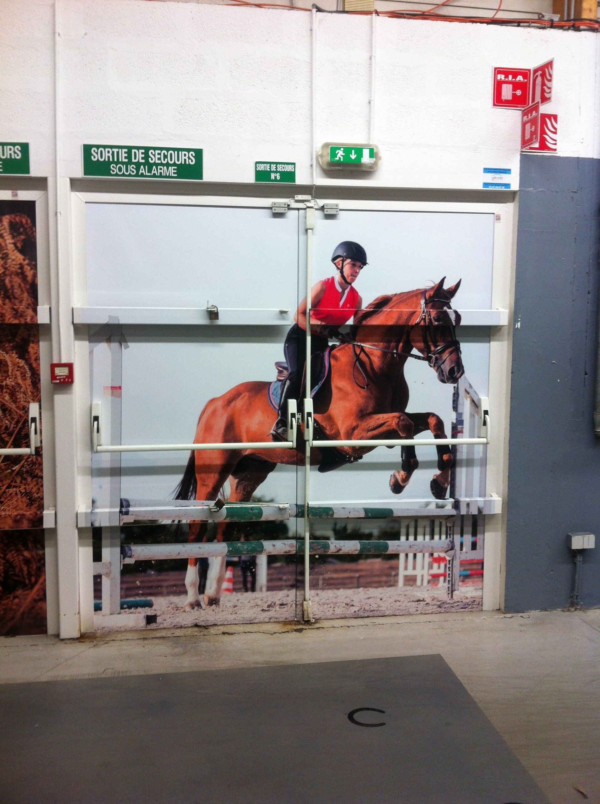 Vitrophanie porte, hippodrome