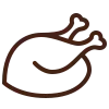 Contorno de pollo asado.