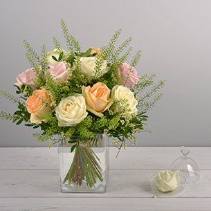 Bouquet de roses au couleur pastel
